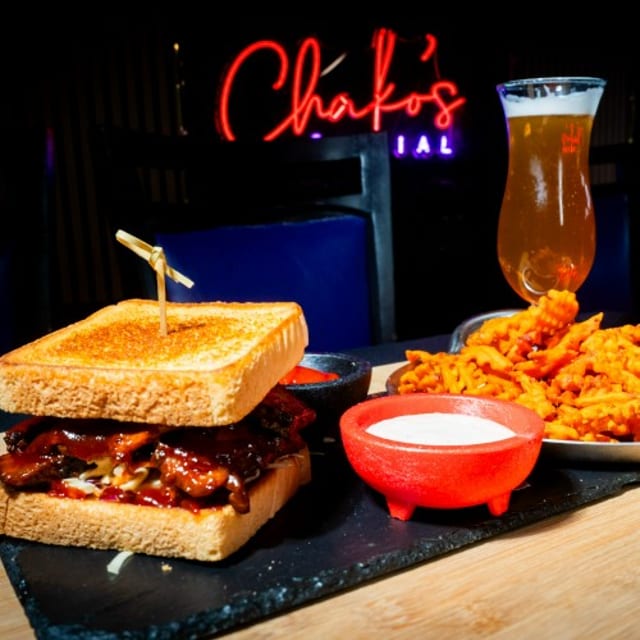BBQ Brisket Sandwich & Fries.